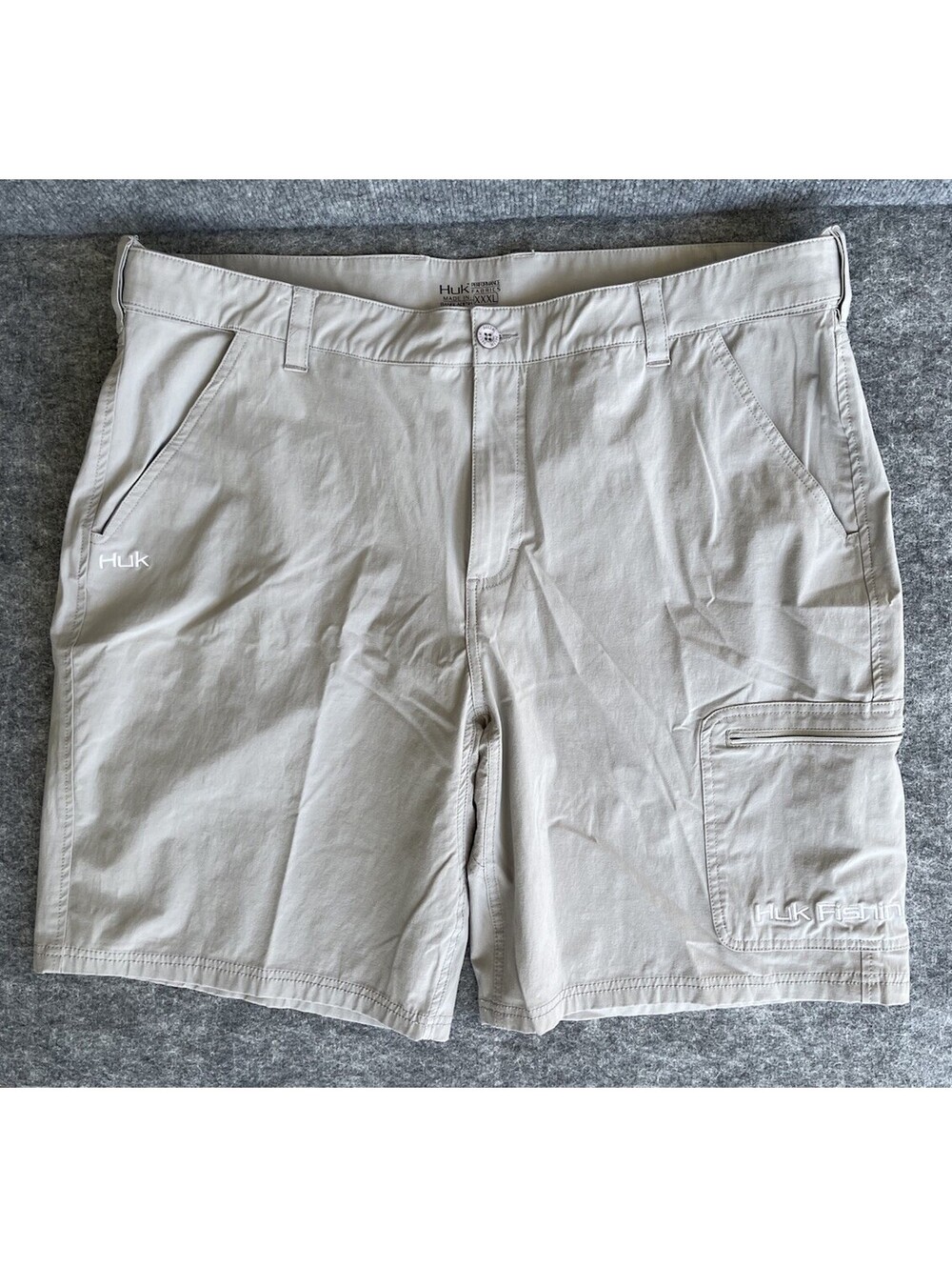 Huk Performance Fishing Shorts Men’s XXXL Beige Stretch Outdoor Boat Fishing.